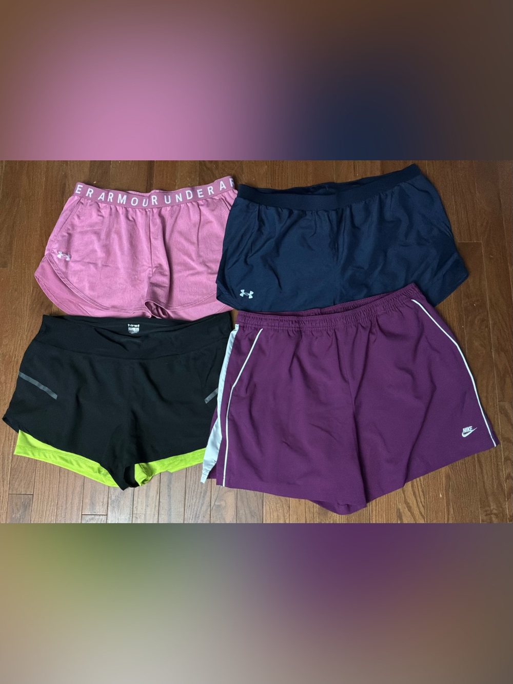 XL Bundle of 4 Women's Elastic-Waist Training Shorts